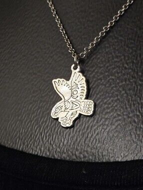 Indigenous Silver Bald Eagle Pendant And Chain